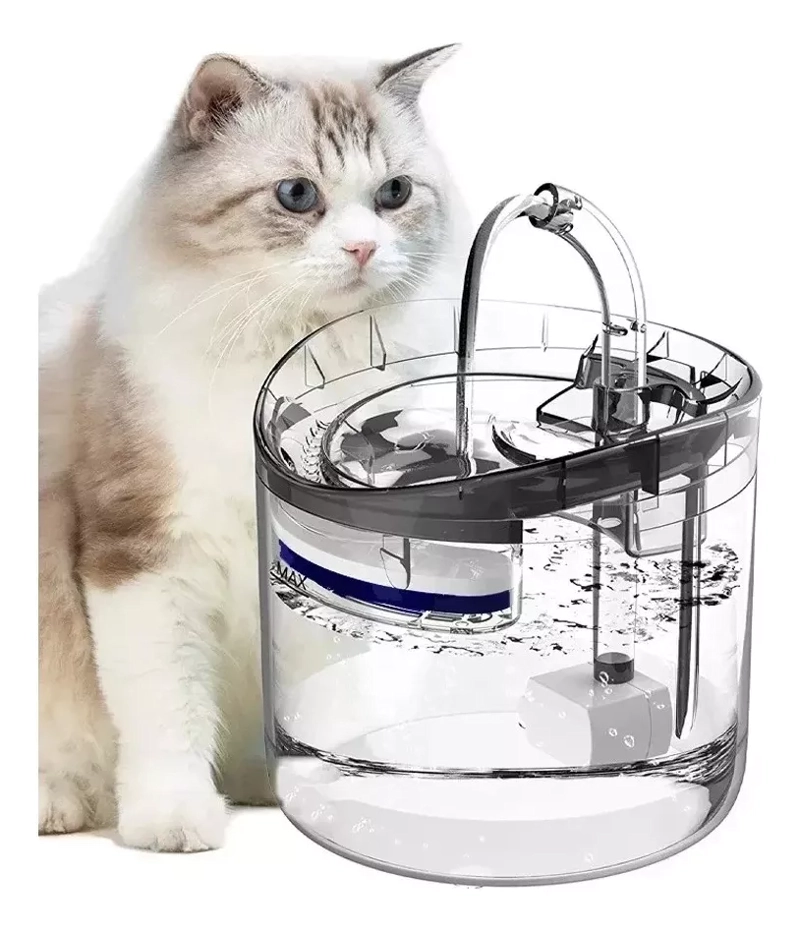 BEBEDERO PERROS GATOS AUTOMÁTICO TRANSPARENTE FUENTE AGUA - 1