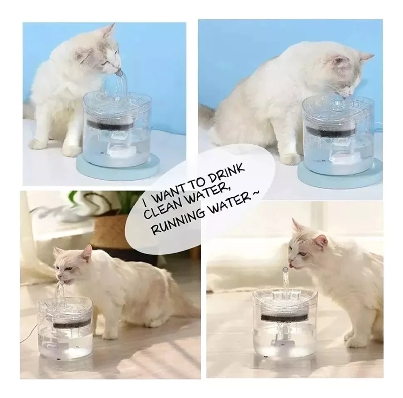 BEBEDERO PERROS GATOS AUTOMÁTICO TRANSPARENTE FUENTE AGUA - 4