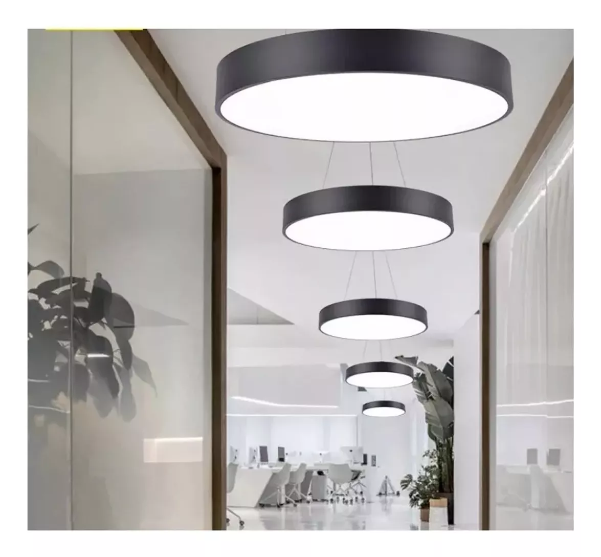 LÁMPARA LED COLGANTE REDONDA MODERNA 60CM 48W LUZ FRÍA - 2