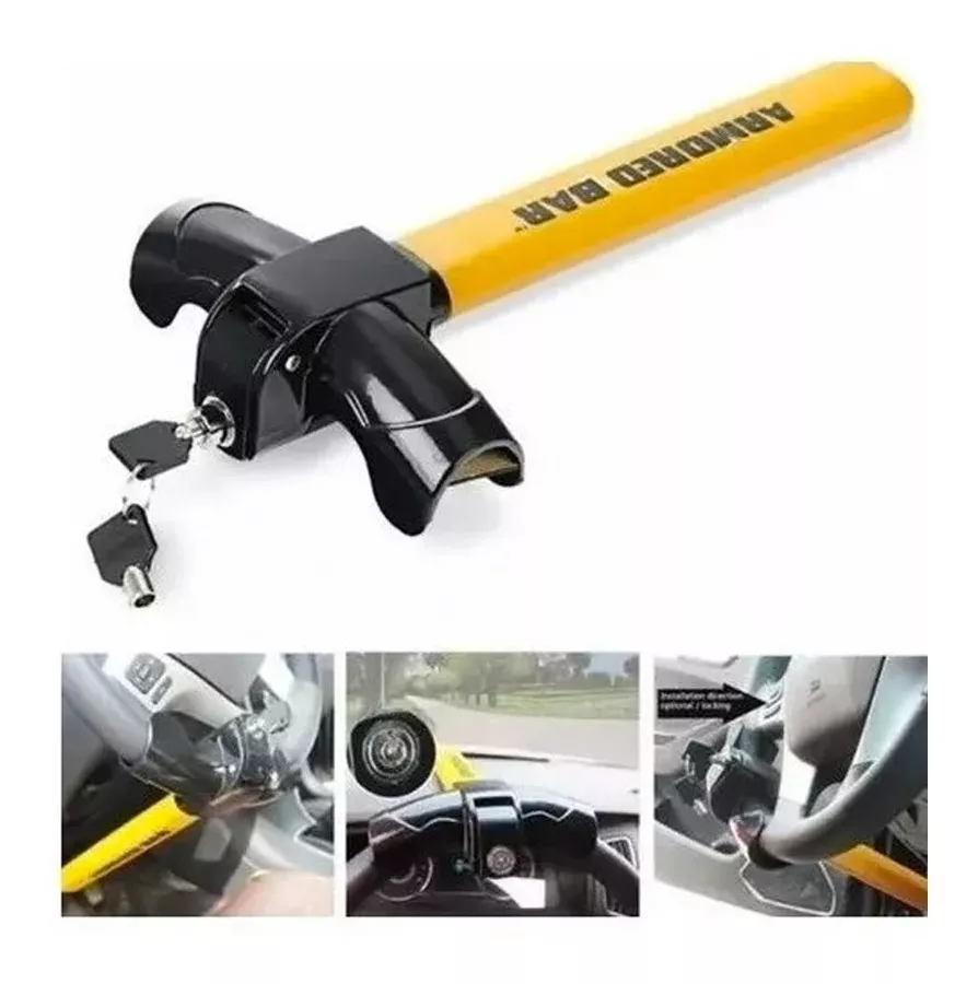 TRABA VOLANTES ANTI ROBO TIPO T CON 2 LLAVE - 1