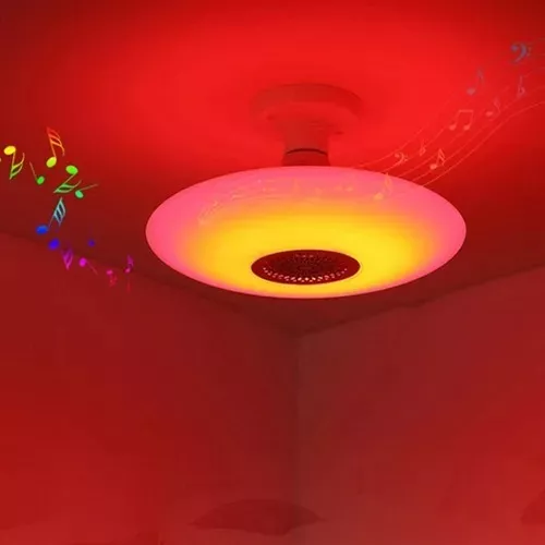 AMPOLLETA PARLANTE BLUETOOTH COLORES RGB UFO CON CONTROL E27 - 2