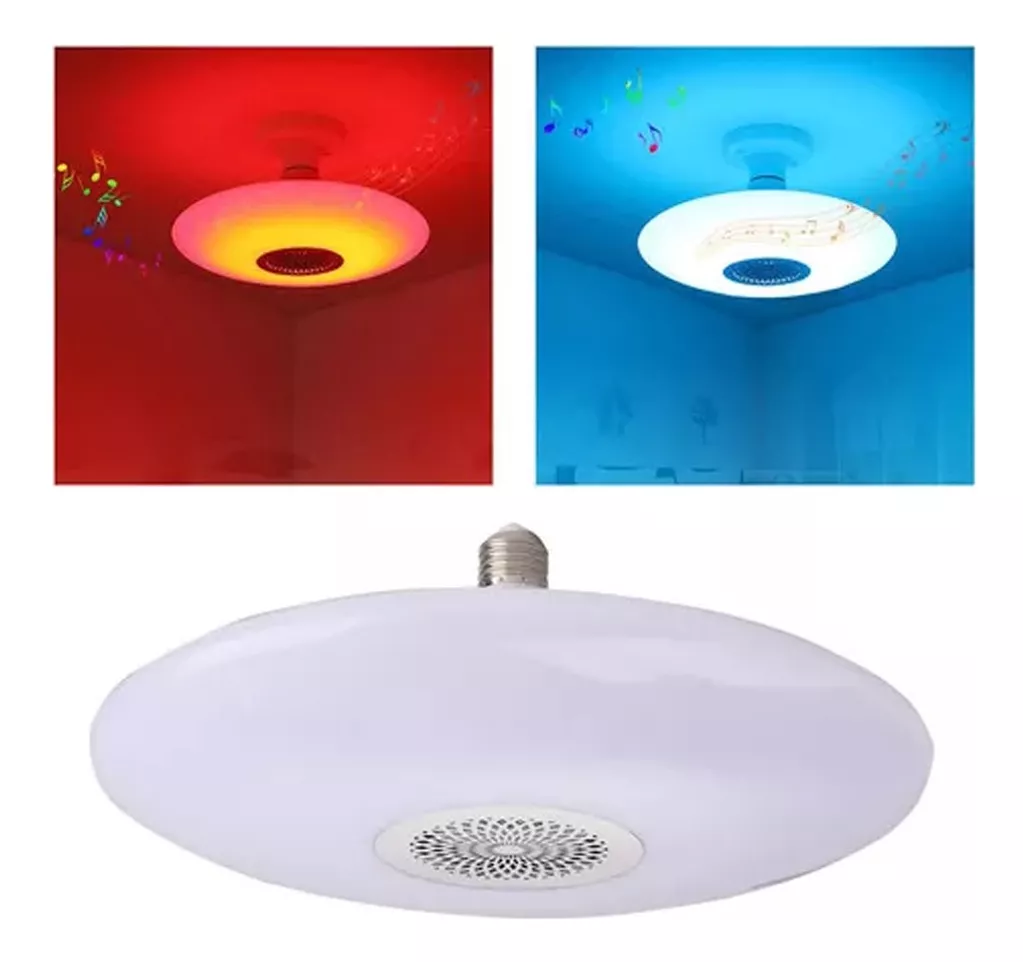 AMPOLLETA PARLANTE BLUETOOTH COLORES RGB UFO CON CONTROL E27 - 4