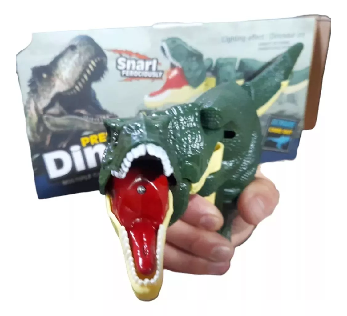 JUGUETE VERDE DINOSAURIO SA ZA ZA T-REX TIK TOK PISTOLA DESCOMPRESION - 2