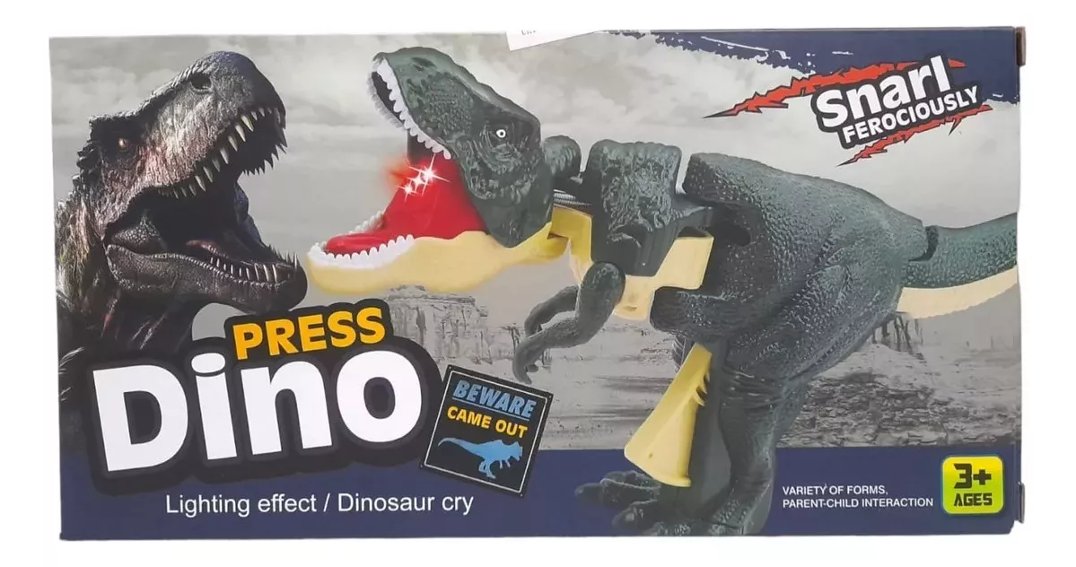 JUGUETE VERDE DINOSAURIO SA ZA ZA T-REX TIK TOK PISTOLA DESCOMPRESION - 3