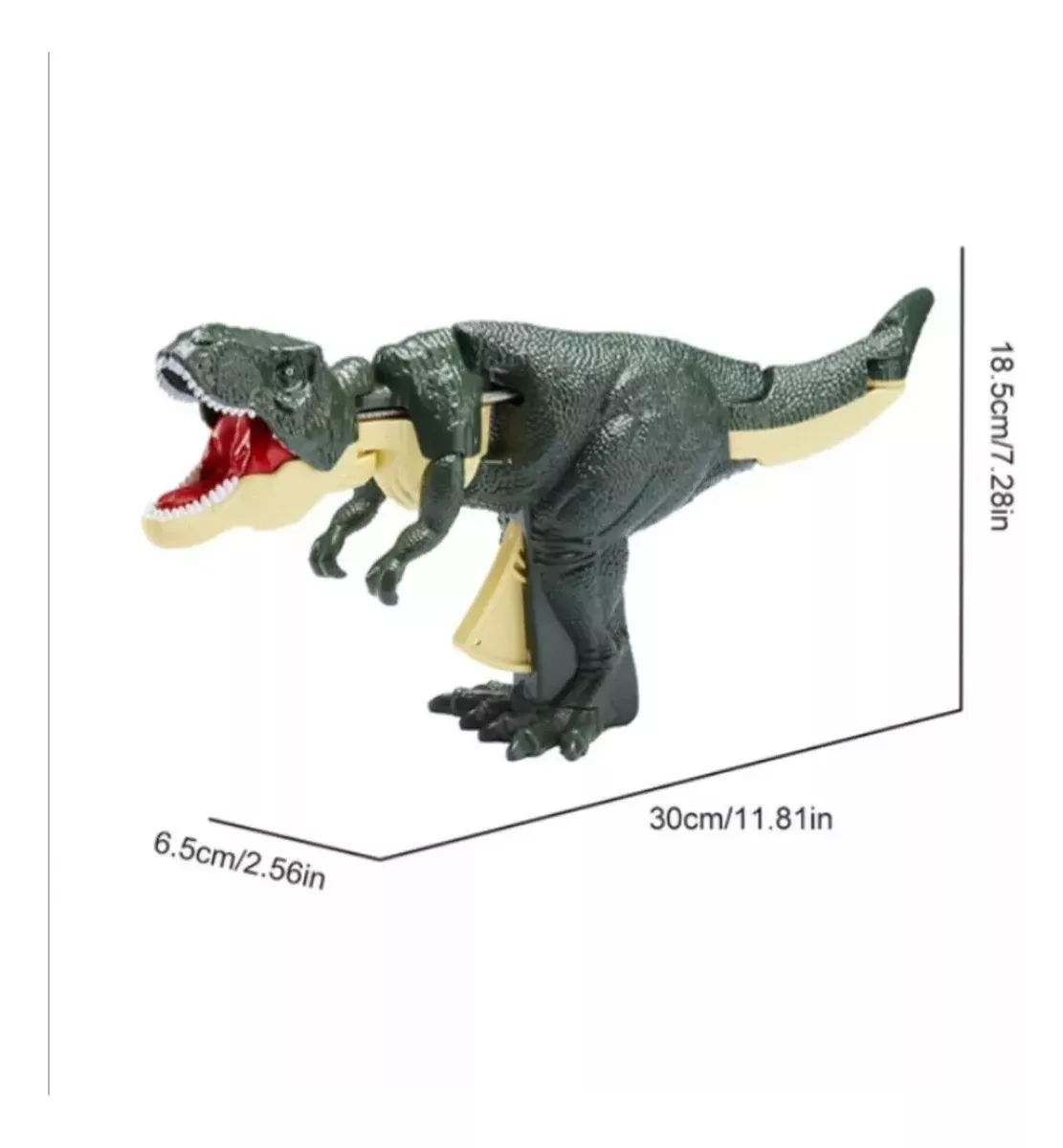 JUGUETE VERDE DINOSAURIO SA ZA ZA T-REX TIK TOK PISTOLA DESCOMPRESION - 4