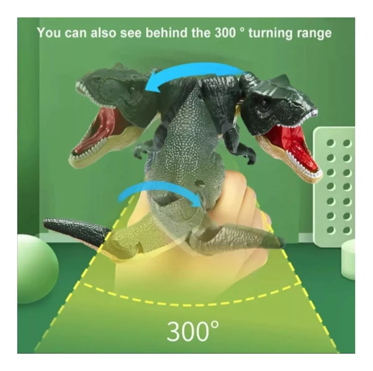 JUGUETE VERDE DINOSAURIO SA ZA ZA T-REX TIK TOK PISTOLA DESCOMPRESION - 5