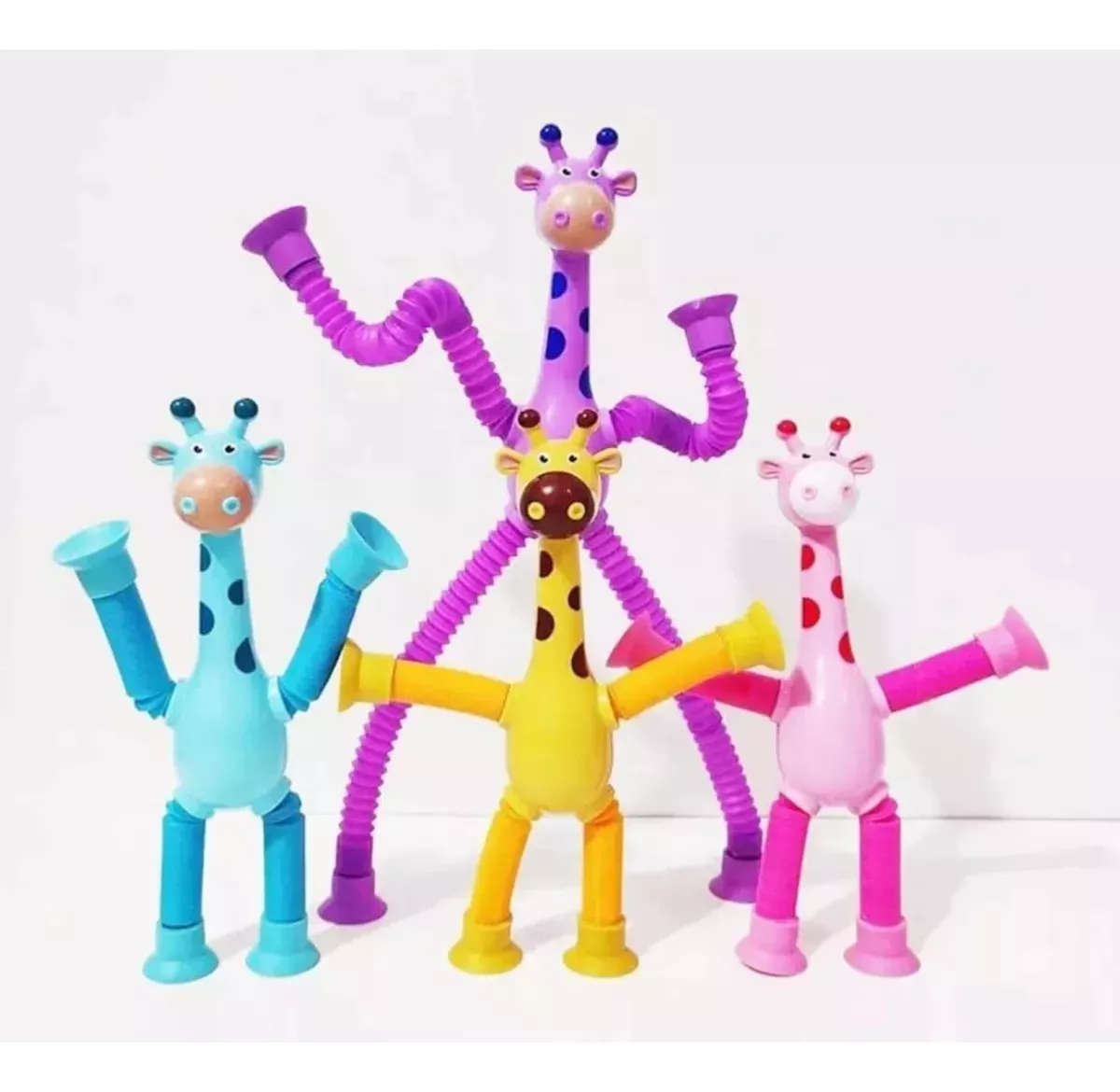 4 PIEZAS DE VENTOSA TELESCÓPICA MULTICOLOR JUGUETE DE JIRAFA LUZ - 5