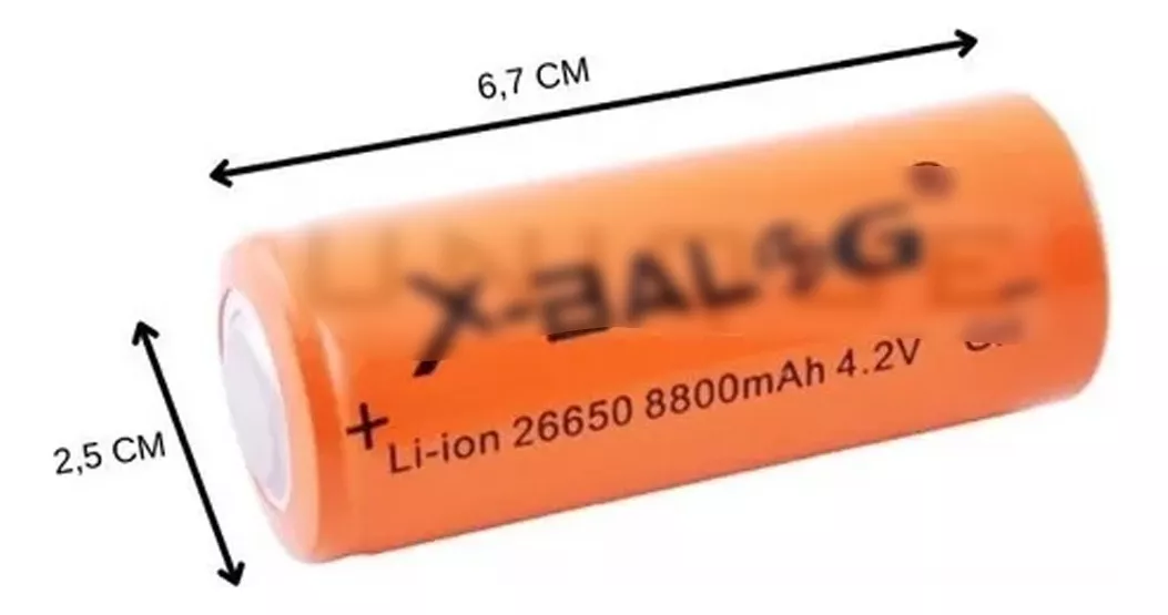PILAS PACK 2 RECARGABLES BATERÍAS LI-ION 26650 8800 MAH 4.2V - 3