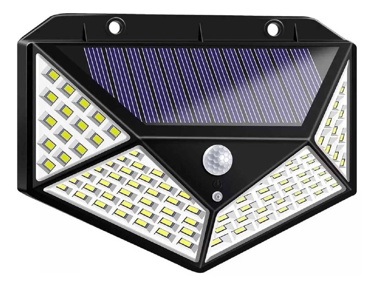 FOCO CON SENSOR MOVIMIENTO FOCO LED SOLAR EXTERIOR 100 LEDS - 1