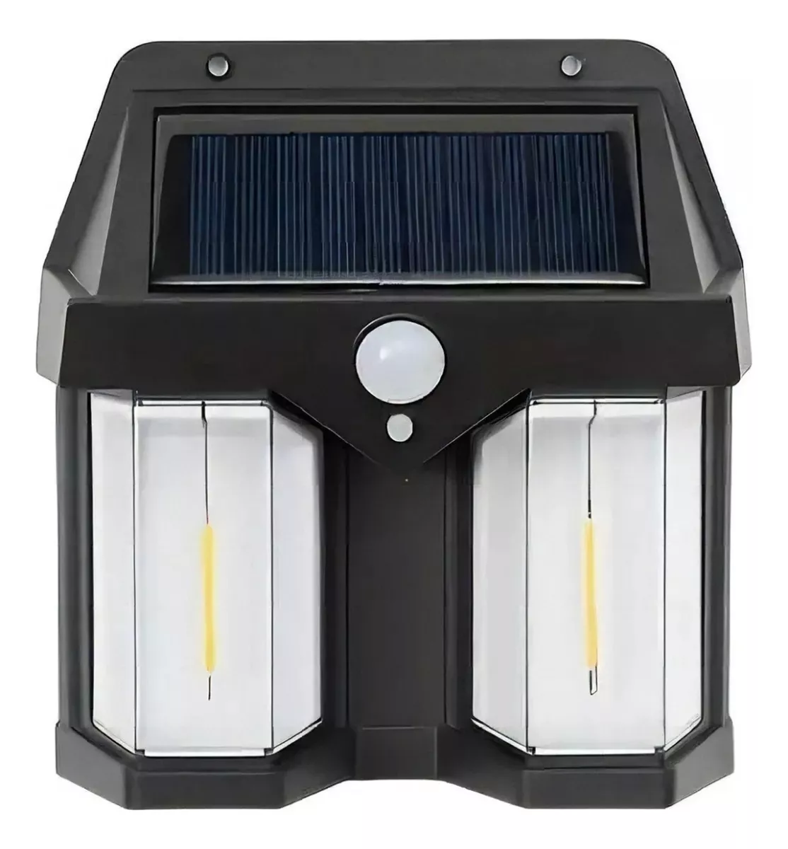 LÁMPARA FAROL SOLAR DOBLE CON SENSOR LUZ CÁLIDA - 2