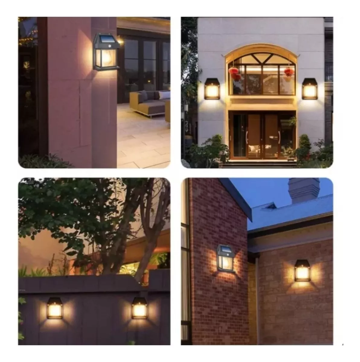 PACKS 2 LÁMPARA FAROL SOLAR DOBLE CON SENSOR LUZ CÁLIDA - 5