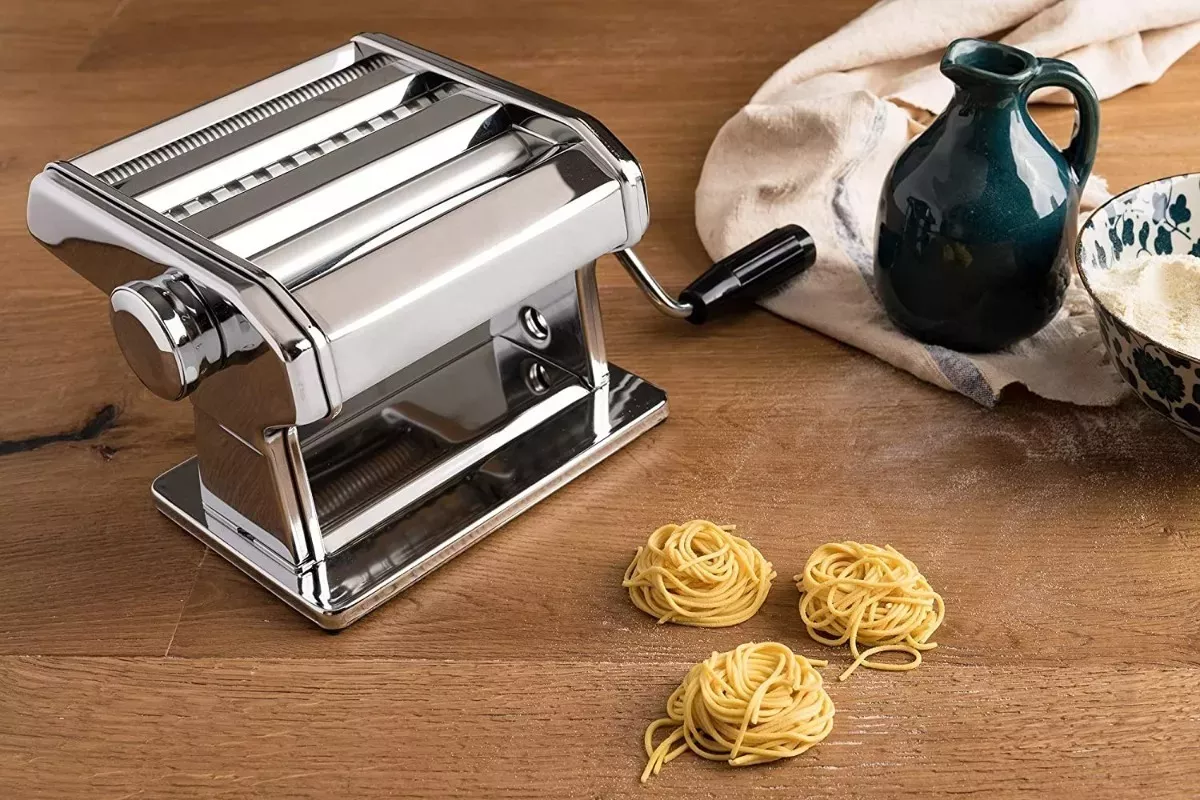 MAQUINA PARA HACER PASTA MANUAL COLOR PLATEADO - 4