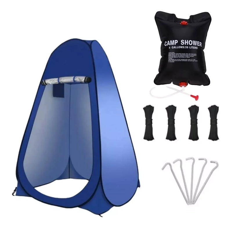 CARPA 1 PERSONA CARPA BAÑO VESTIDOR PORTÁTIL + DUCHA SOLAR AZUL - 1
