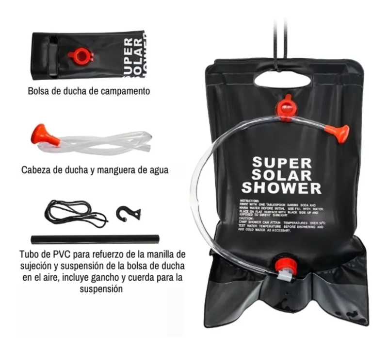 CARPA 1 PERSONA CARPA BAÑO VESTIDOR PORTÁTIL + DUCHA SOLAR AZUL - 5