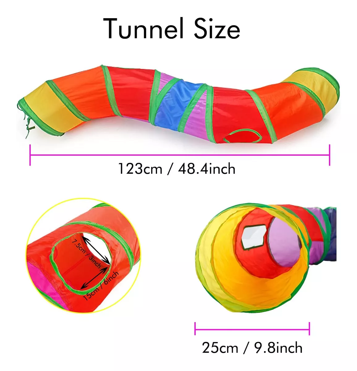 TUNEL PLEGABLE PERROS MASCOTAS JUGUETE GATOS - 2