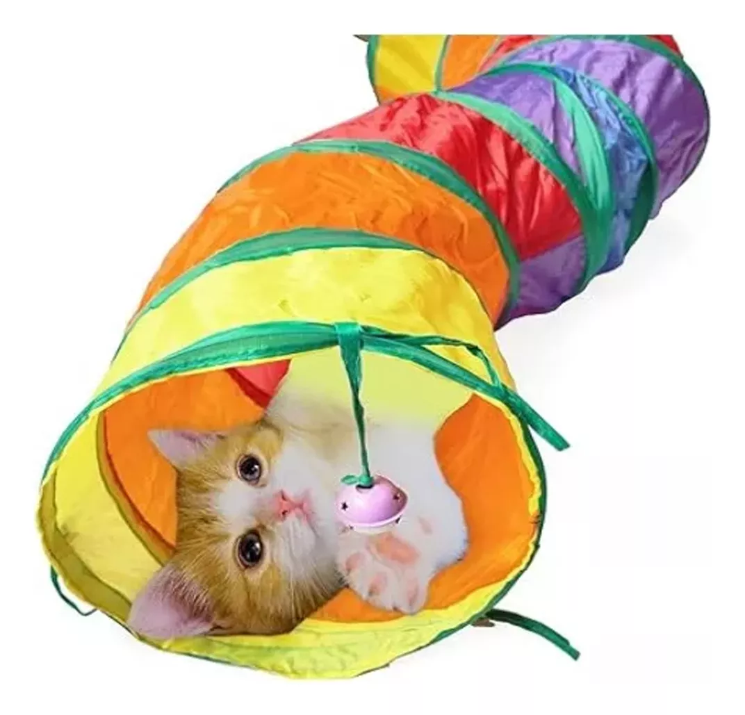 TUNEL PLEGABLE PERROS MASCOTAS JUGUETE GATOS - 6