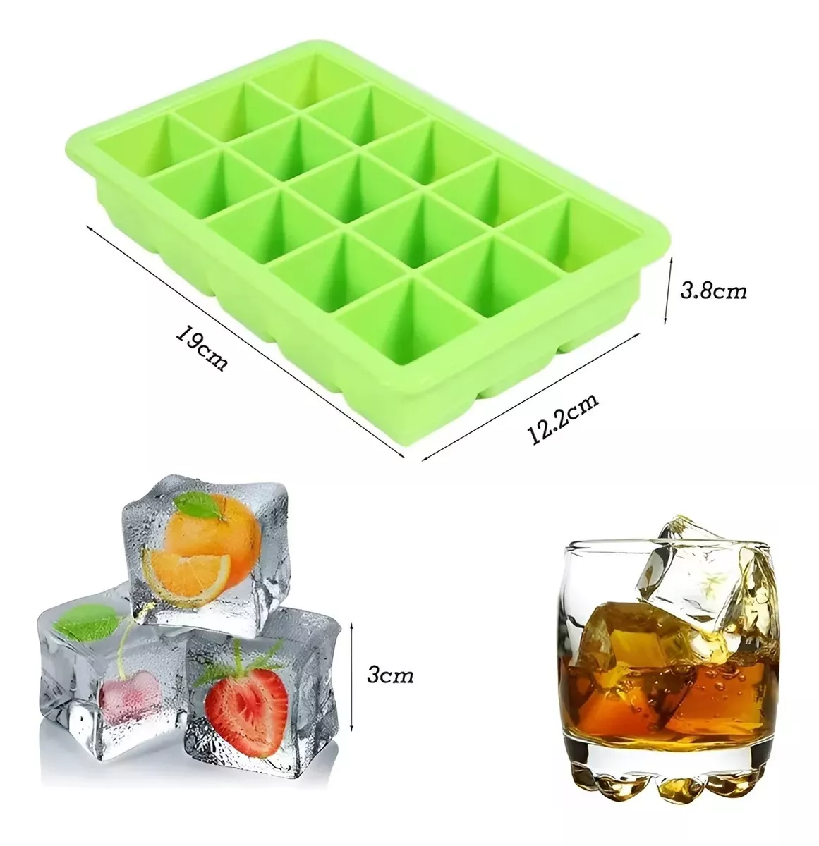 2 CUBETAS SILICONA CUBETERA SILICONA CUBETAS HIELO C/TAPA 15 - 4