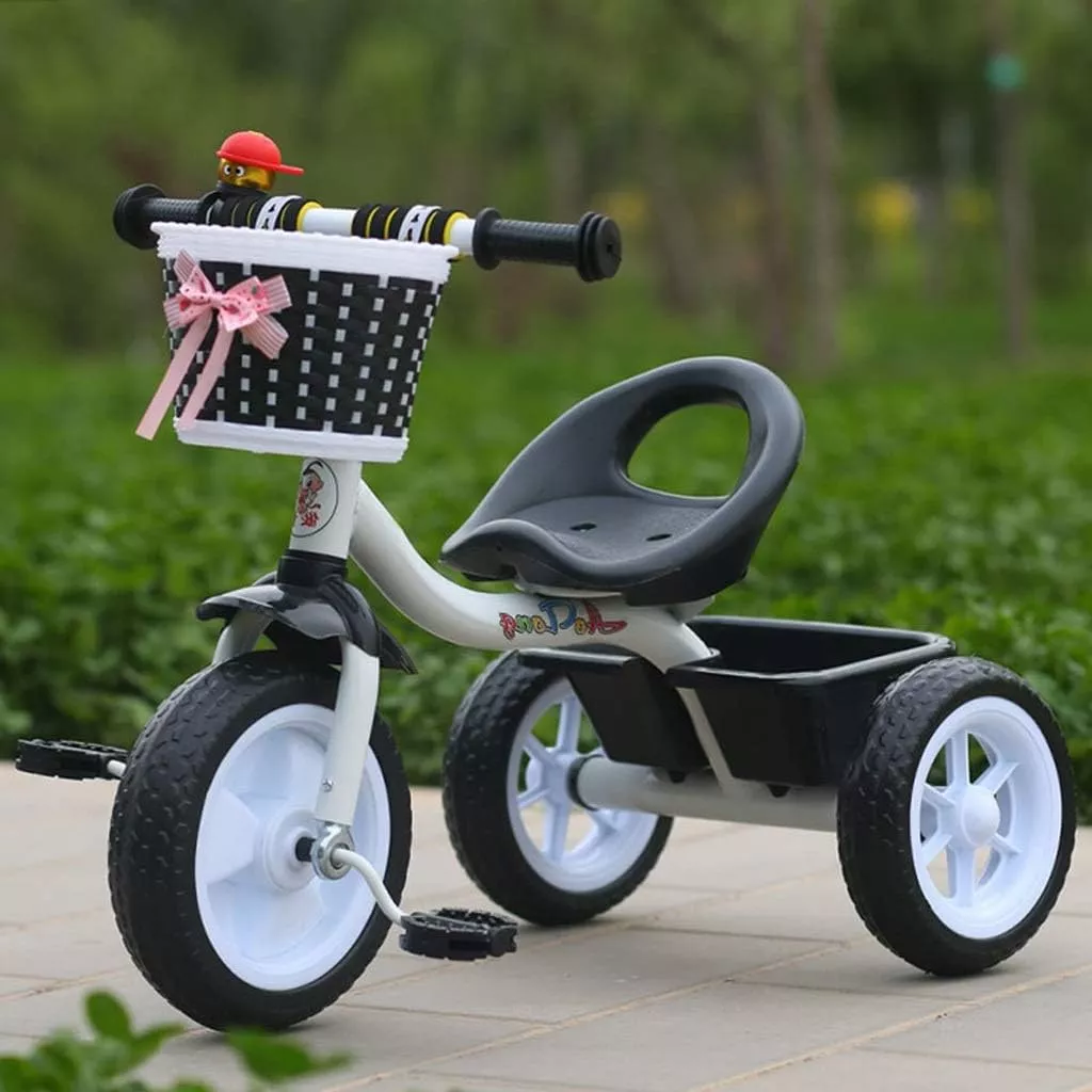 TRICICLO BICICLETA INFANTIL METÁLICO NEGRO - 2