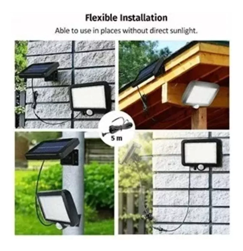 LÁMPARA SOLAR LED CON SENSOR MOVIMIENTO PANEL SOLAR - 2