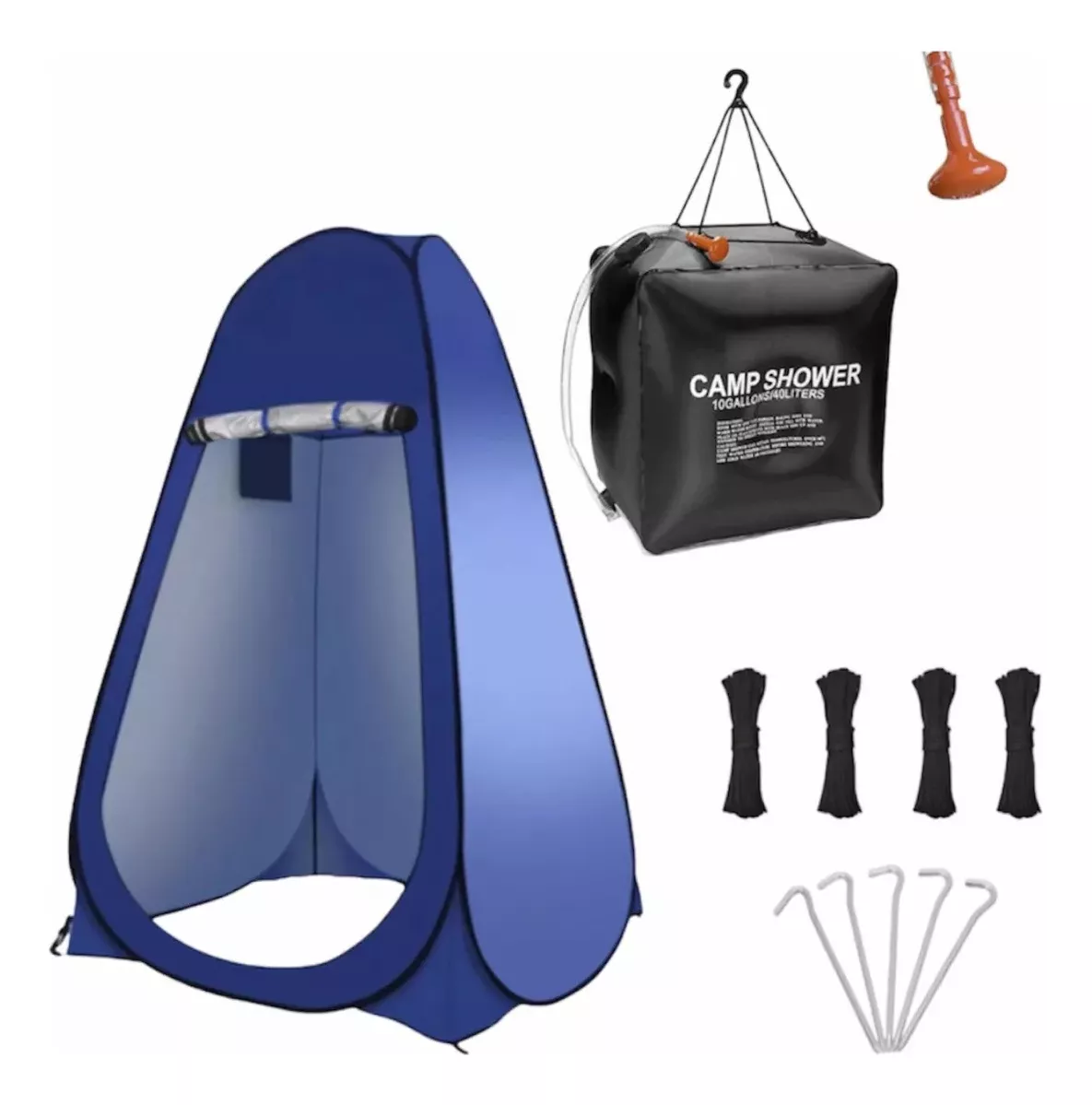 CARPA PARA BAÑO Y DUCHA VESTIDOR PORTÁTIL + DUCHA SOLAR 40L - 1