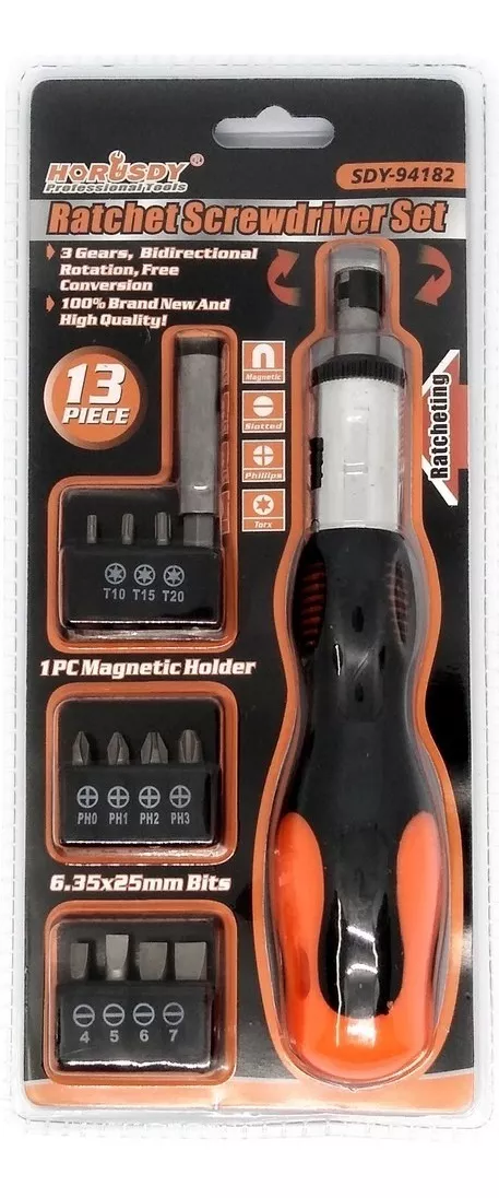 DESTORNILLADOR SET 13 PIEZAS RATCHET - 1