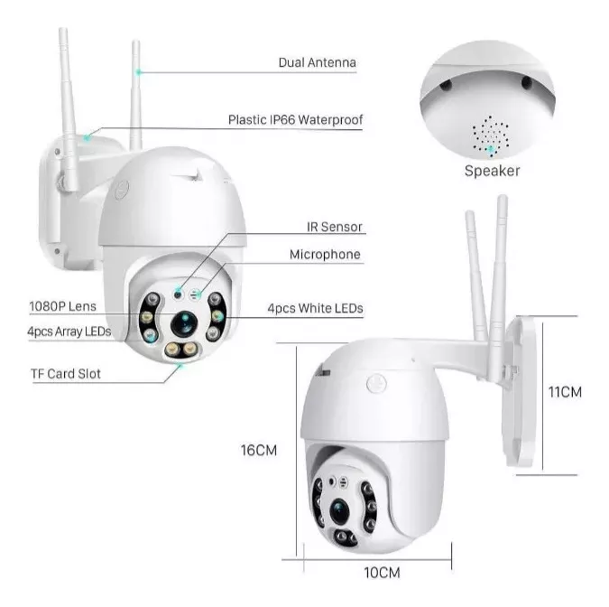 CAMARA DE SEGURIDAD ROBOTIZAFA IP WIFI PARA EXTERIORES - 3