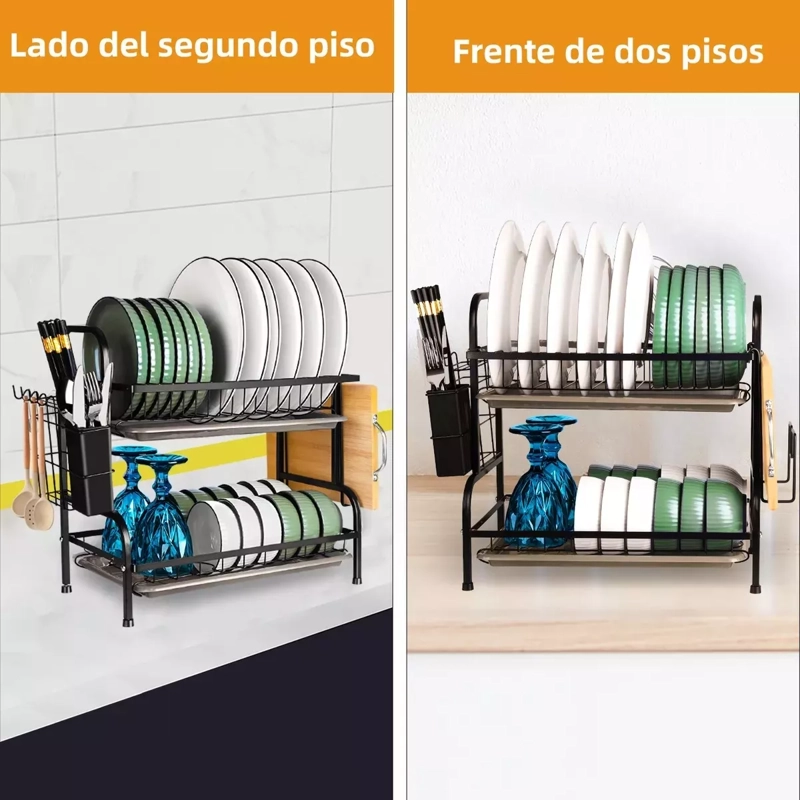SECAPLATOS ESCURRIDOR ORGANIZADOR DE PLATOS COCINA METAL - 3
