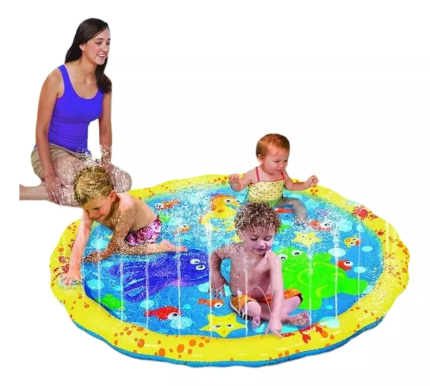 ALFOMBRA INFLABLE LANZA AGUA CON ROCIADOR PISCINA NIÑOS - 1