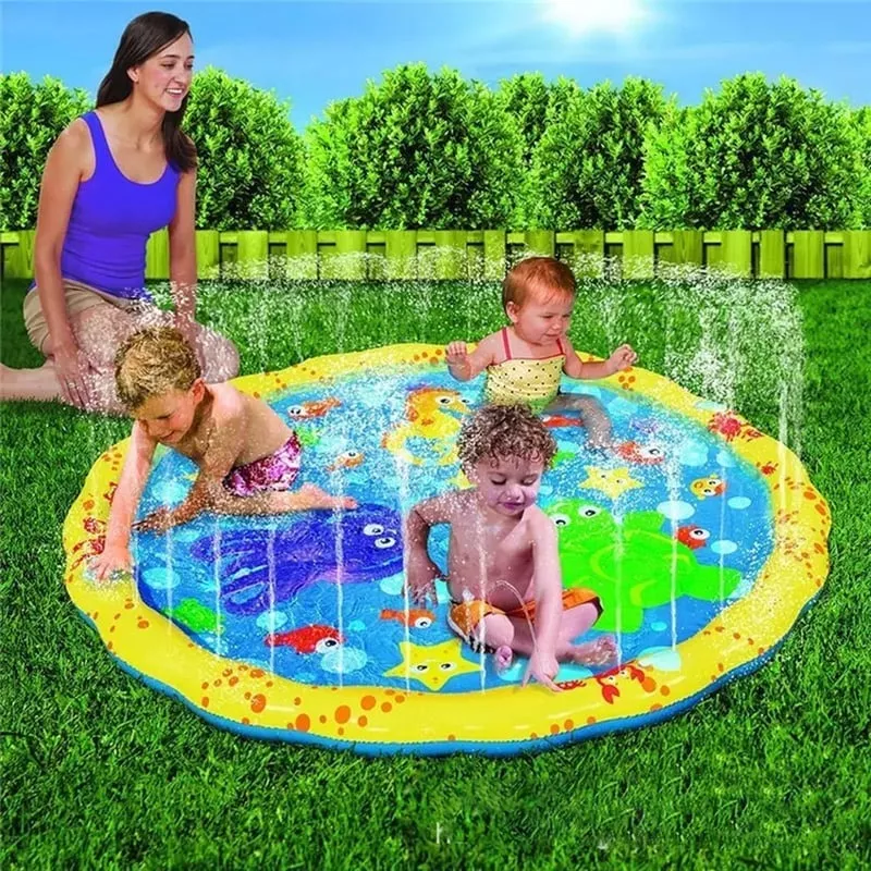 ALFOMBRA INFLABLE LANZA AGUA CON ROCIADOR PISCINA NIÑOS - 2