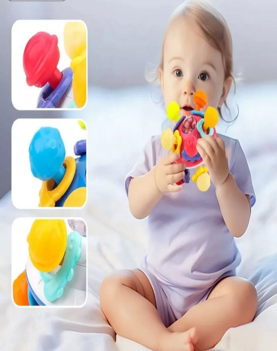 MORDEDOR SENSORIAL MONTESSORI 4 EN 1 BEBÉS BEIGE - 2