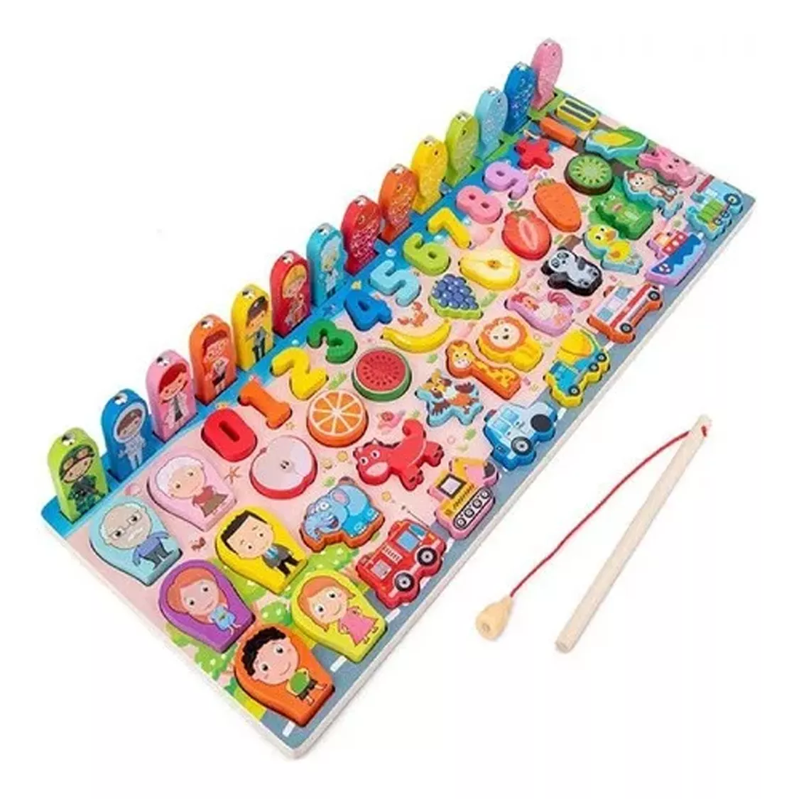 ROMPECABEZAS MULTICOLOR MADERA EDUCATIVA TABLA DIDÁCTICA MONTESSORI - 1