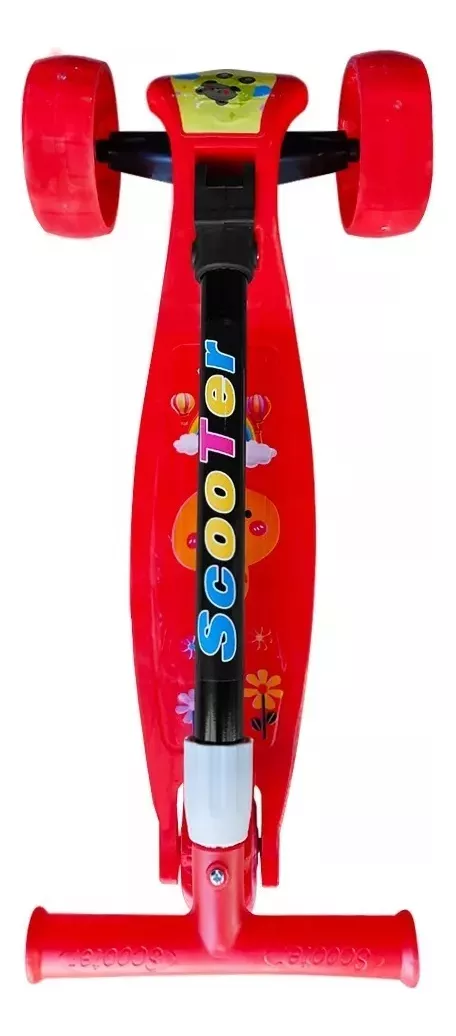 SCOOTER MONOPATIN KIDS PLEGABLE DISEÑOS RUEDAS LED NIÑOS ROJO - 3