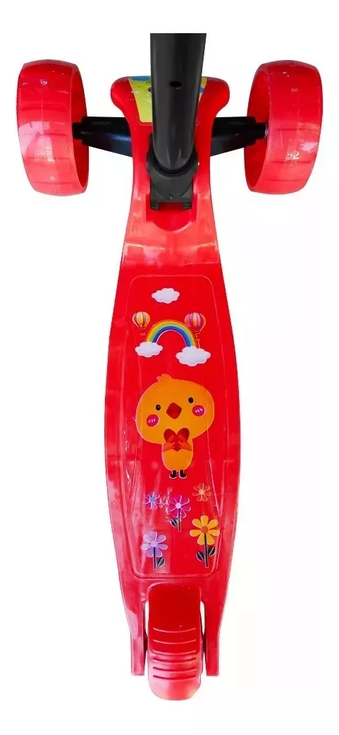 SCOOTER MONOPATIN KIDS PLEGABLE DISEÑOS RUEDAS LED NIÑOS ROJO - 4