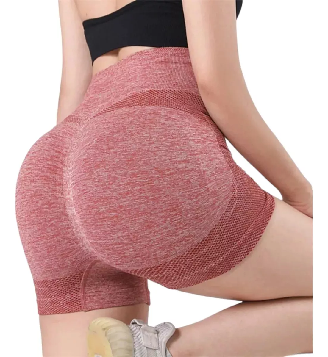 SHORT MUJER CALZA CORTA DEPORTIVA SHORT PUSH UP LEVANTA COLA ROJO - 1