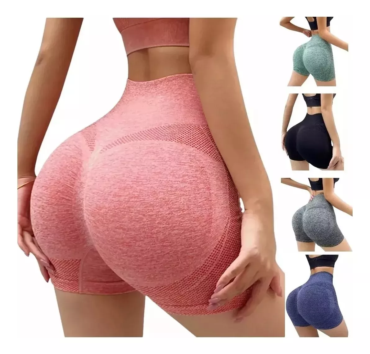 SHORT MUJER CALZA CORTA DEPORTIVA SHORT PUSH UP LEVANTA COLA ROJO - 2