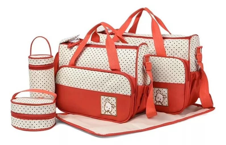 PAÑALERA BOLSO MATERNO PRÁCTICO MODA BEBE PORTÁTIL ROJO - 1