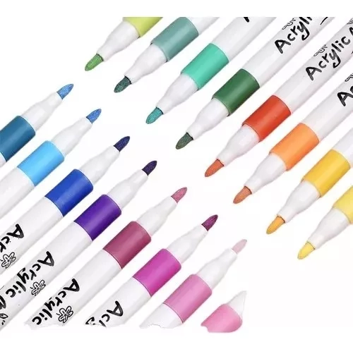 LÁPICES ACRÍLICOS MARCADORES 60 COLORES ACRYLIC PAINT MARKER - 1