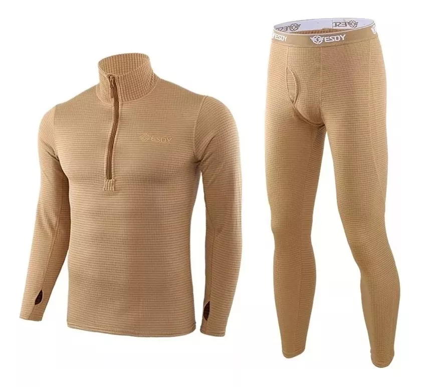 SEGUNDA CAPA TERMICA GRUESA POLICIAL TACTICA MILITAR BEIGE- XL - 1