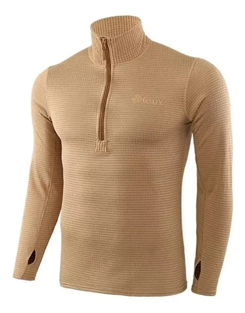 SEGUNDA CAPA TERMICA GRUESA POLICIAL TACTICA MILITAR BEIGE - S - 2