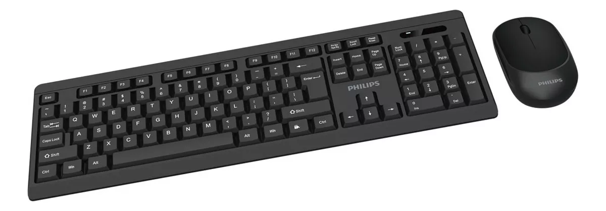 KIT TECLADO CON MOUSE INALAMBRICO PHILIPS C501 COLOR NEGRO - 3