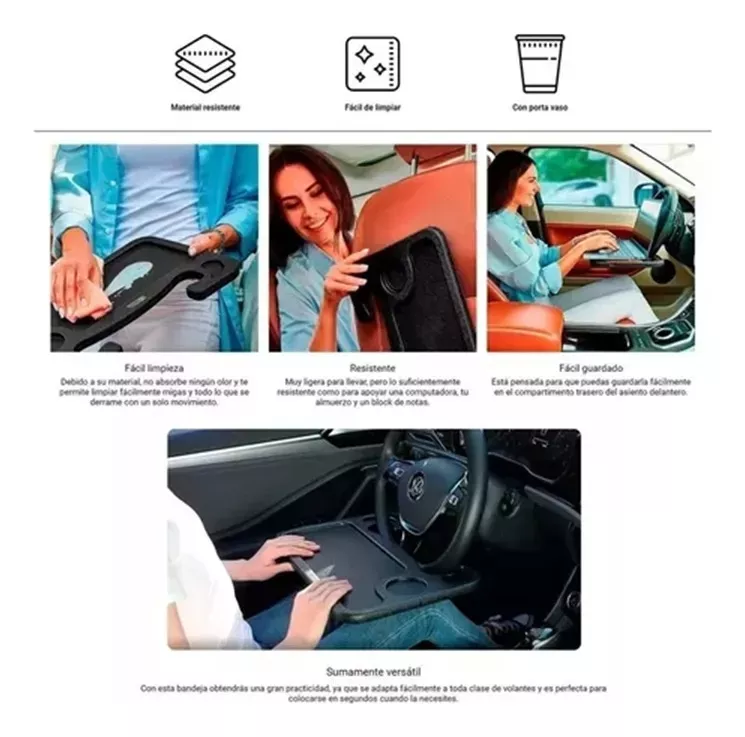 MESA BANDEJA PARA VOLANTE DE AUTO COMIDA ESCRITORIO PREMIUM - 5
