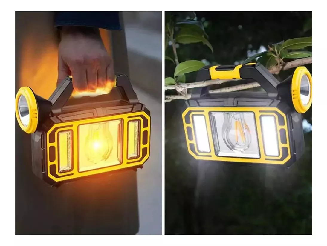 LINTERNA LED SOLAR CON 3 MODOS RECARGABLE EMERGENCIA - 2