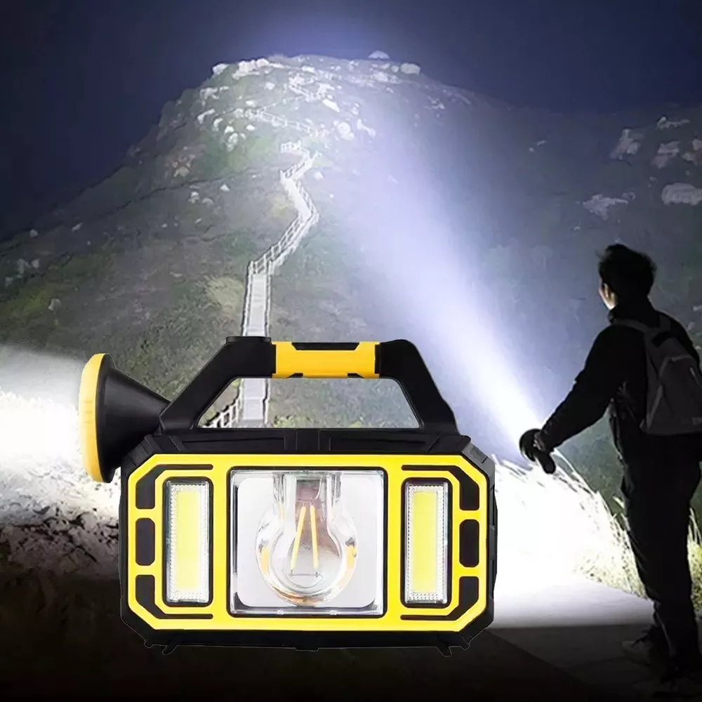 LINTERNA LED SOLAR CON 3 MODOS RECARGABLE EMERGENCIA - 3