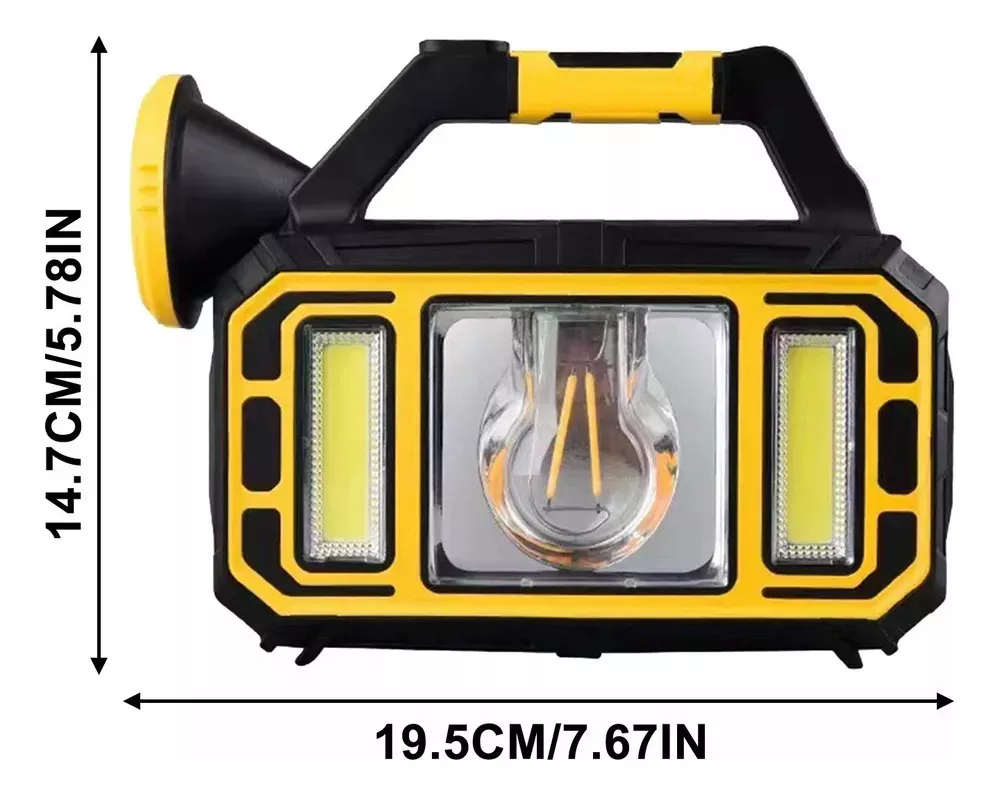 LINTERNA LED SOLAR CON 3 MODOS RECARGABLE EMERGENCIA - 4