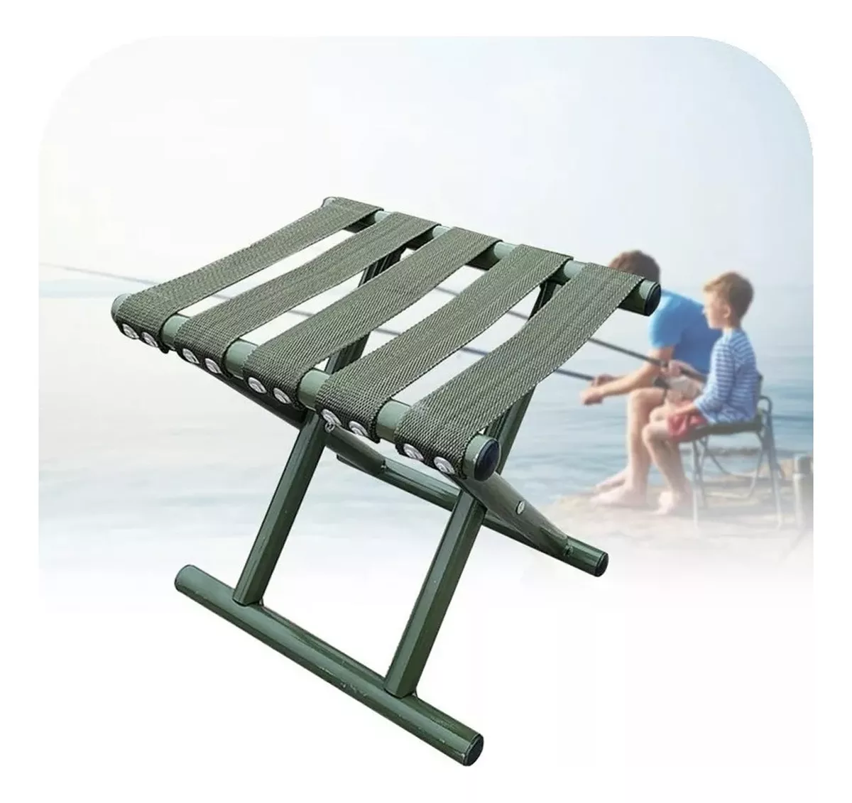 SILLA PORTÁTIL PISO PLEGABLE CAMPING CAZA PLAYA PESCA 33 CM - 3