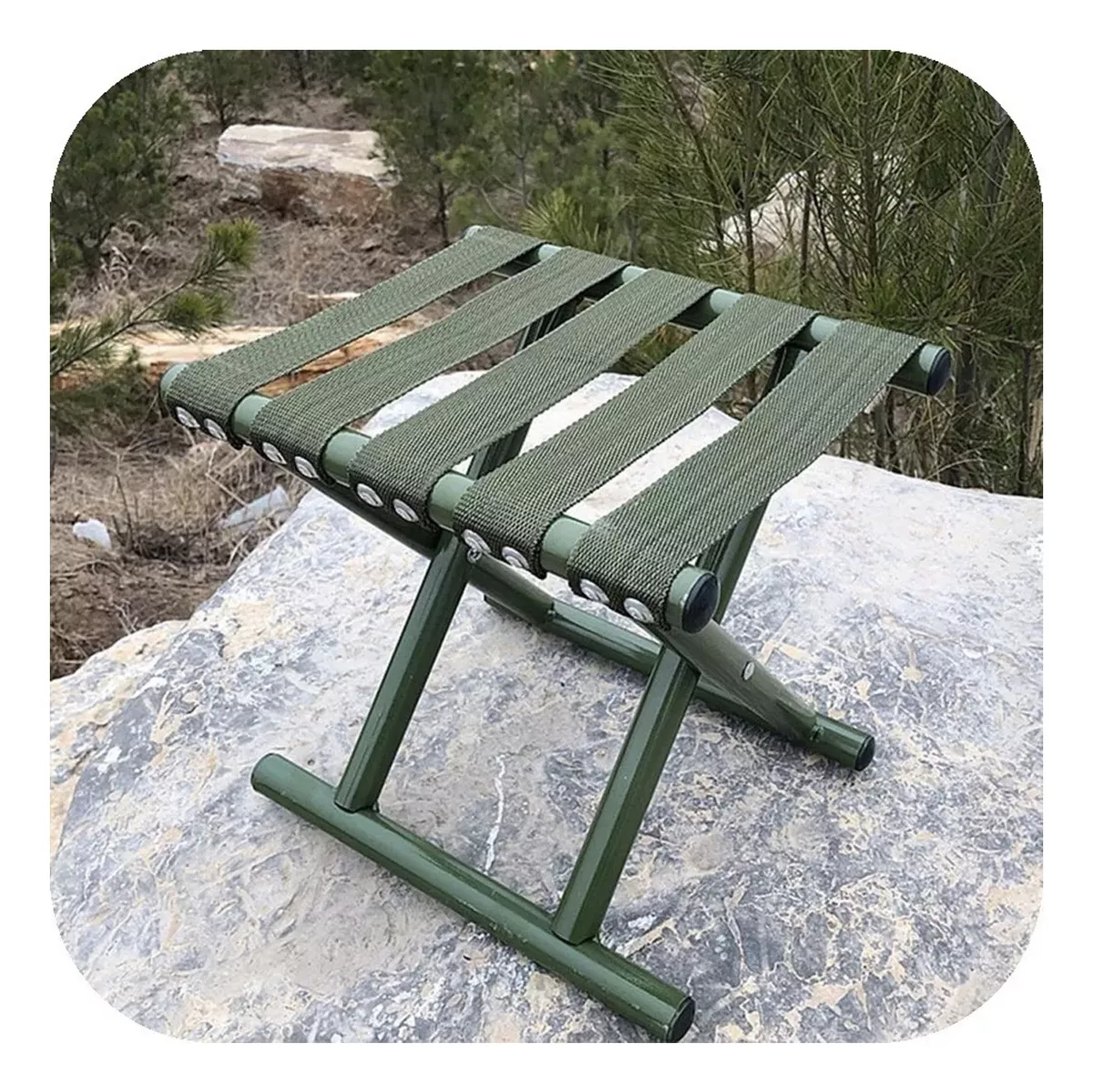 SILLA PORTÁTIL PISO PLEGABLE CAMPING CAZA PLAYA PESCA 33 CM - 5