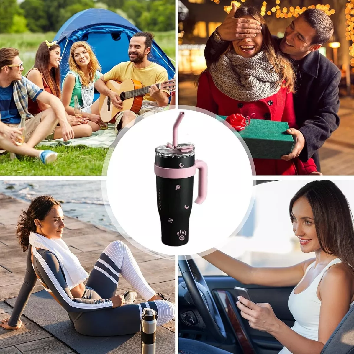 VASO TÉRMICO MUG DE ACERO INOXIDABLE 1.2 L CON FRIO Y CALOR VERDE - 2