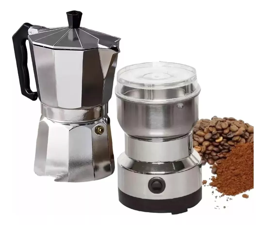 CAFETERA ITALIANA EXPRESS 6 TAZAS + MOLEDOR ELÉCTRICO CAFÉ - 1