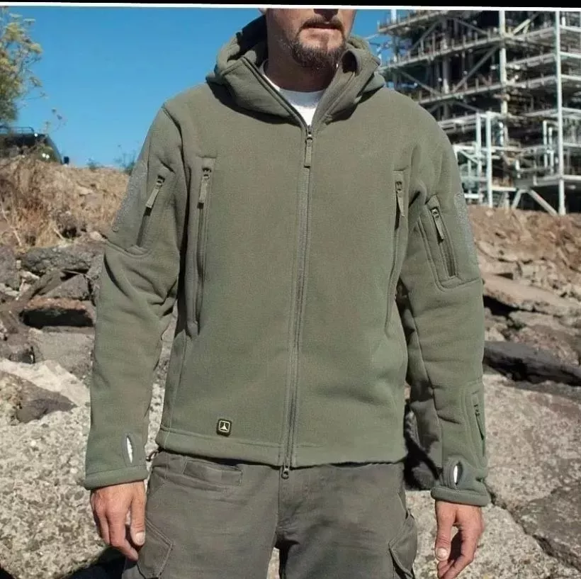 POLERON TACTICO MILITAR DE POLAR VERDE XXL - 3