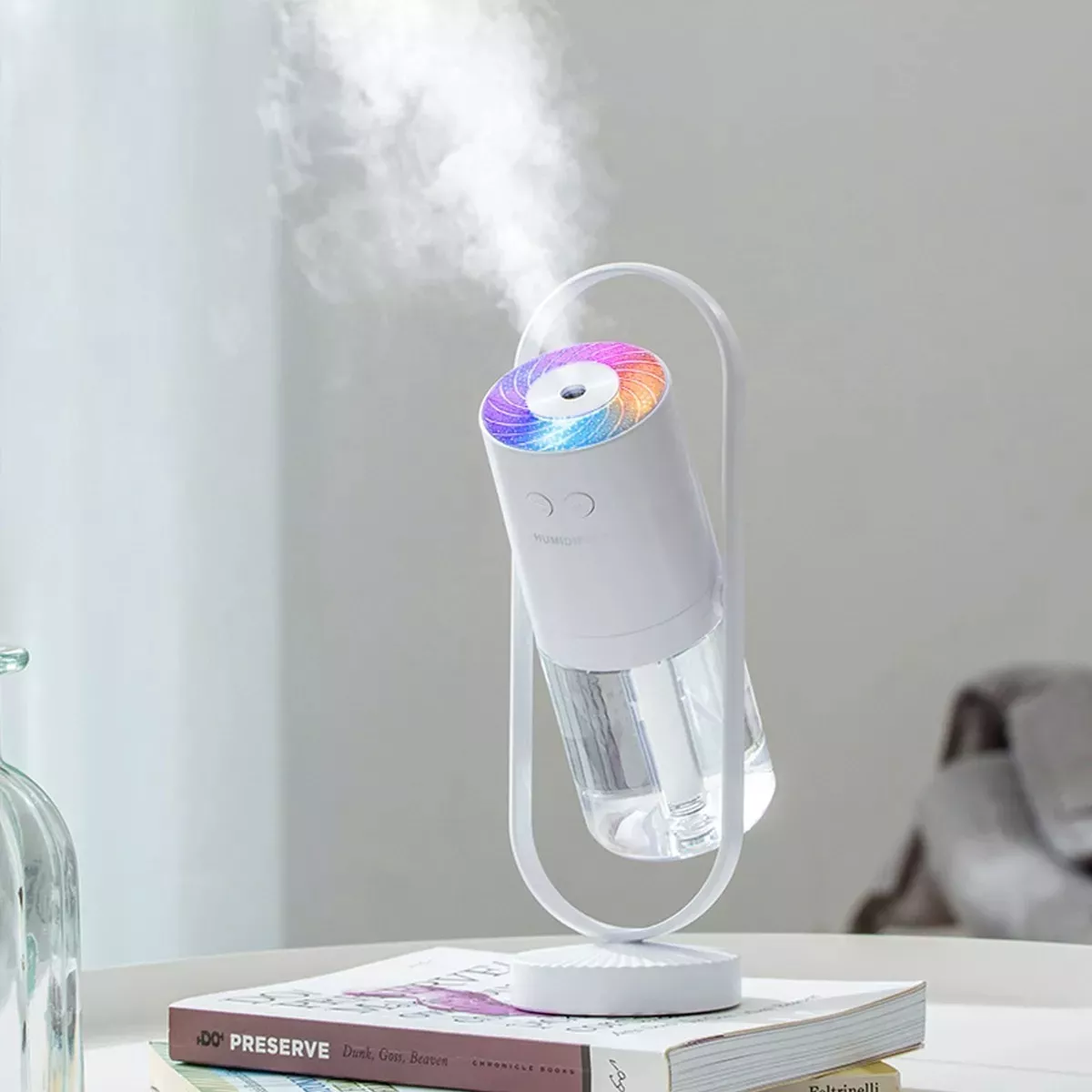 HUMIDIFICADOR DIFUSOR CON LÁMPARA PROYECCIÓN PARA CASA AUTOS BLANCO - 4